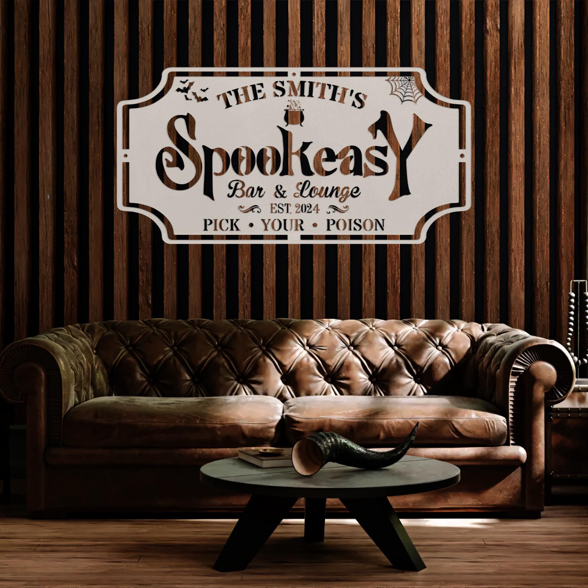 Spook Easy. Sign Personalized Spookeasy Sign, Halloween Sign, Bar and Lounge Decor, Home ...