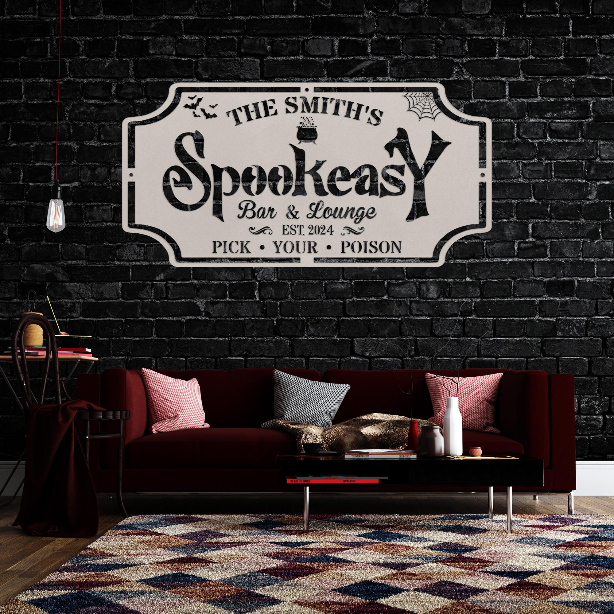 Personalized Spookeasy Sign, Halloween Sign, Bar and Lounge Decor, Home ...