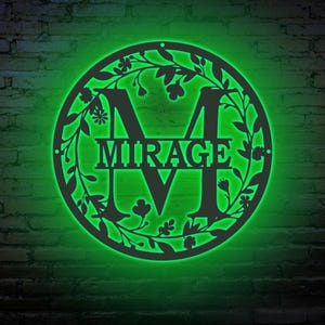 Metal Circle Letter Monogram with Vines | Wall Monogram Sign | Couples Gift | Letter Decor, Letter Vine Monogram | Wedding Gift, Metal Sign