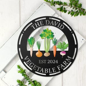 Custom Garden Sign, Personalized Vegetable Sign, Garden Decor, Gardeners Gift, Personalized Garden Sign, Metal Yard Art, Garden Metal Sign