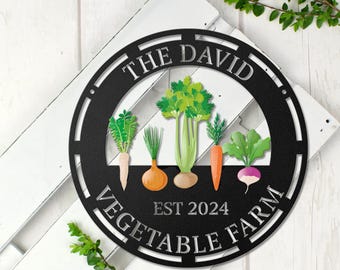 Custom Garden Sign, Personalized Vegetable Sign, Garden Decor, Gardeners Gift, Personalized Garden Sign, Metal Yard Art, Garden Metal Sign