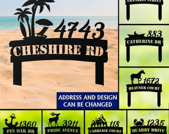 Personalized Metal Address Sign, Custom House Number Sign, Metal Address Plaque, Custom Your Metal Address, Yard Sign, Address Metal Stake.