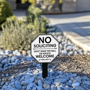 No Soliciting Yard Sign, Metal House Sign, No Soliciting Sign for Home Decor, Funny Metal Yard Stake, Outdoor Decoration, Housewarming Gifts