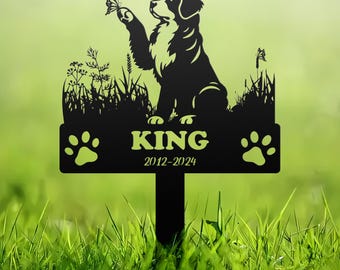 Custom Dog Memorial Stake, Dog Grave Marker, Every Dog Breed Metal Stake, Personalized Dog Garden Sign, Pet Loss Gift, Garden Decor Metal
