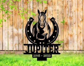 Horse Memorial Stake Sign Personalized, Pet Grave Markers Sign, Horse Sign With Stake, Pet Loss Gift, Sympathy Sign, Remembrance Stake