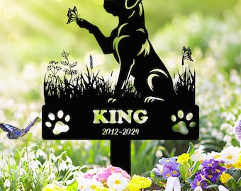 Custom Dog Memorial Stake, Dog Grave Marker, Every Dog Breed Metal Stake, Personalized Dog Garden Sign, Pet Loss Gift, Garden Decor Metal