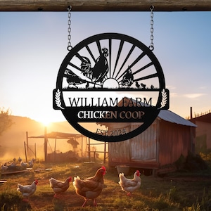 Customized Chicken Farm Metal Sign Chicken Coop Sign Personalized Chicken Farm Sign Farm Coop Sign Family Name Chicken Coop, Christmas Gifts