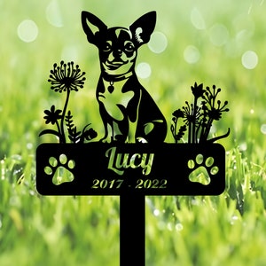 Personalized Chihuahua Memorial Stake Sign, Chihuahua Pet Grave Markers Sign, Pet Loss Gift, Sympathy Sign, Remembrance Stake,Dog Metal Sign