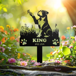 Custom Dog Memorial Stake, Dog Grave Marker, Every Dog Breed Metal Stake, Personalized Dog Garden Sign, Pet Loss Gift, Garden Decor Metal