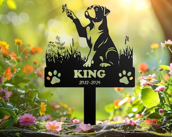 Custom Dog Memorial Stake, Dog Grave Marker, Every Dog Breed Metal Stake, Personalized Dog Garden Sign, Pet Loss Gift, Garden Decor Metal