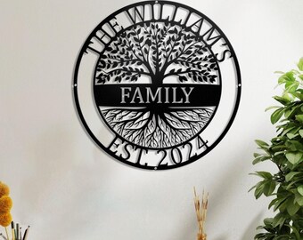 Custom Welcome Family Tree of Life Name Sign, Personalized Welcome Sign ...