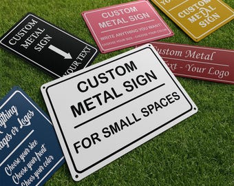 Custom Metal Sign Personalised Colour Hanging Plaque Gifts Any Text Quotes Fun Gift Five Sizes Waterproof Indoor / Outdoor Personalized Gift
