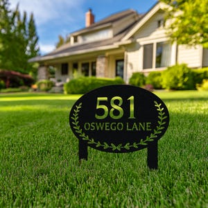 Custom Lawn Address Sign,Metal House Numbers for Yard,Personalized Address Yard Stake,Driveway House Number Sign,Address Number Sign Stake