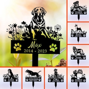 Custom Dog Memorial Stake, Dog Grave Marker, Every Dog Breed Metal Stake, Personalized Dog Garden Sign, Pet Loss Gift, Garden Decor Metal