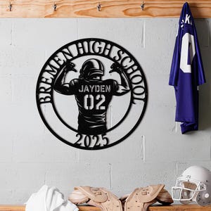 Customizable Football Sign - Football Player Gift, Personalized Football Sign, High School Senior Night Gift, Custom Football Senior Gift.