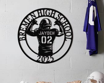 Customizable Football Sign - Football Player Gift, Personalized Football Sign, High School Senior Night Gift, Custom Football Senior Gift.