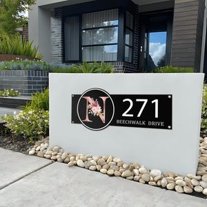 Personalized Family Name Split Letter Monogram Metal Address Sign ...