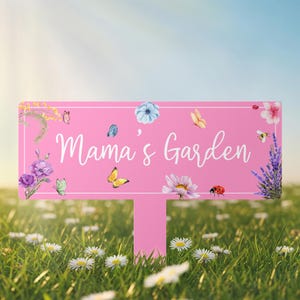 Custom Flower Garden Sign with Stake,Metal Garden Sign,Personalized Garden Stake,Yard Sign,Yard Decor,Gardener Name Sign,Mom&#39;s Garden Sign