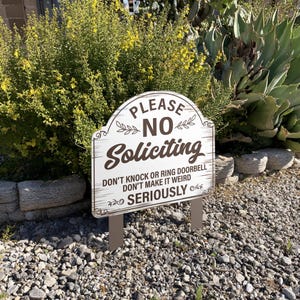 No Soliciting Yard Sign, Metal House Sign, No Soliciting Sign for Home Decor, Funny Metal Yard Stake, Outdoor Decoration, Housewarming Gifts
