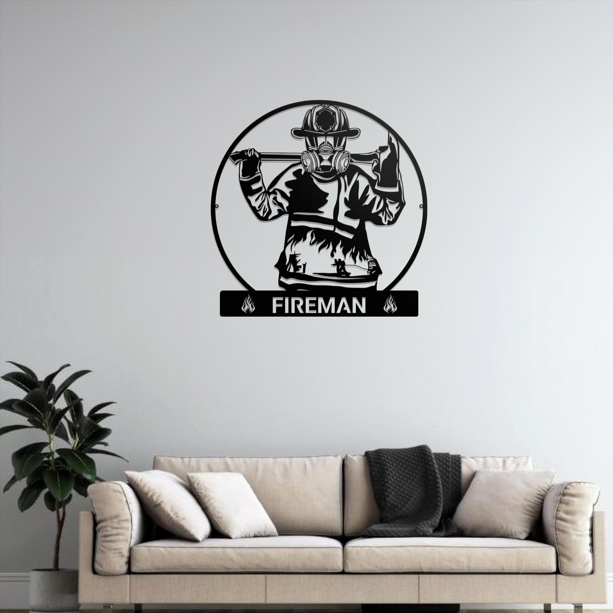 Plaque Métal Pompier Personnalisée – Déco Murale Unique Pour Pompier Volontaire !