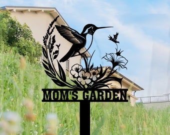 Letrero de metal de estaca de jardín personalizado, letrero de metal de estaca de jardín personalizado, letrero de jardín personalizado, letrero de jardín, jardín de mamá, decoración de jardín