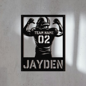 Personalized Football Sign - Football Player Gift, Personalized Football Sign, High School Senior Night Gift, Custom Football Senior Gift.