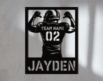 Personalized Football Sign - Football Player Gift, Personalized Football Sign, High School Senior Night Gift, Custom Football Senior Gift.