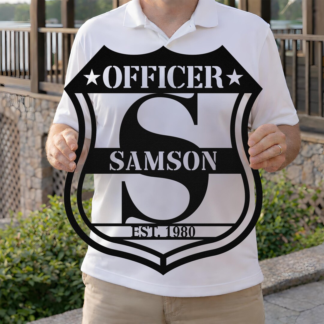 Personalized Police Officer Metal Sign – Custom Name Gift for Home or ...