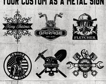 Personalized Business Logo Sign | Personalized Metal Home Wall Sign | Custom Steel Decor | Metal Logo Sign | Logo and Text Metal Wall Sign