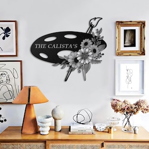 Custom Art Studio Metal Sign,Artist Sign,Personalized Painter Name Sign,Art Supplies Painter Tools Sign,Art Studio Decor,Drawing Lover Gift.
