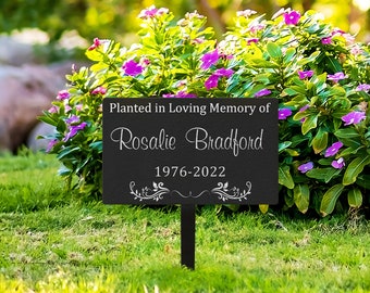 Custom Memorial Tree Sign With Stake, Memorial Marker, Metal Garden Marker, Metal Name Plate, Metal Memorial Marker, Tree Plaque Marker