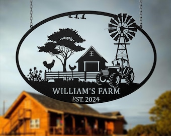 Personalized Farmhouse Sign,Metal Farm Sign,Custom metal farm name sign,Metal Barn Sign,Ranch metal sign,Farmer Gift,Christmas farm sign