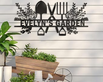 Custom Metal Garden Decor,Gardener Name Sign, Personalised Garden Name Sign,Garden Wall Art, Yard Decor,Gardening Gifts for Dad,Housewarming