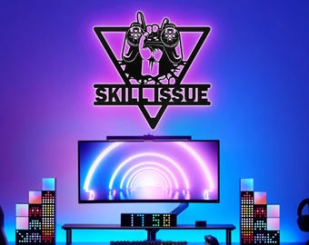 Game Controller Metall Wand Kunst LED Licht, Gamer Namensschild, Spielzimmer Dekor, Gaming Home Decor, Videospiel Kunst, Weihnachten Geburtstagsgeschenk für Gamer
