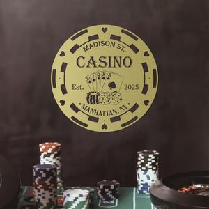 Poker Wall Art With LED Lights, Poker Decor Wall Led Sign, Poker RGB Color Led Light Sign, Christmas Gift, Birthday Gift, Casino Wall Sign