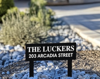 Custom Yard Sign, Metal House Numbers for Yard, Personalized Address Yard Stake, Driveway House Number Sign, Address Number Sign Stake