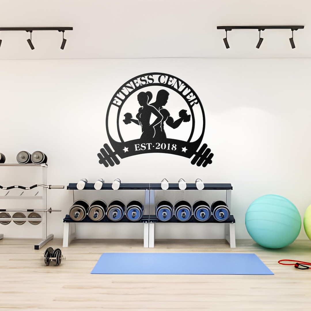 Personalized Metal Gym Sign, Custom Fitness Metal Wall Decor