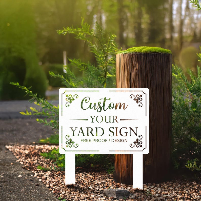 Yard Sign Posts Metal Custom Yard Sign With Stake, Personalized Metal Lawn Sign, Outdoor ...