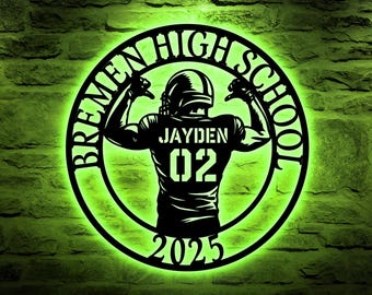 Customizable Football Sign - Football Player Gift, Personalized Football Sign, High School Senior Night Gift, Custom Football Senior Gift.