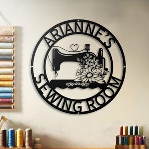 Gepersonaliseerde naaien metalen bord, aangepast quilten bord voor naaikamer decor, cadeau voor oma, bord naaimachine, Moederdagcadeau