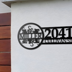 Custom Address Metal Art Sign, Light Up Address Plaque Sign, Metal House Number Address Sign, House Warming Gift, Front Door Sign