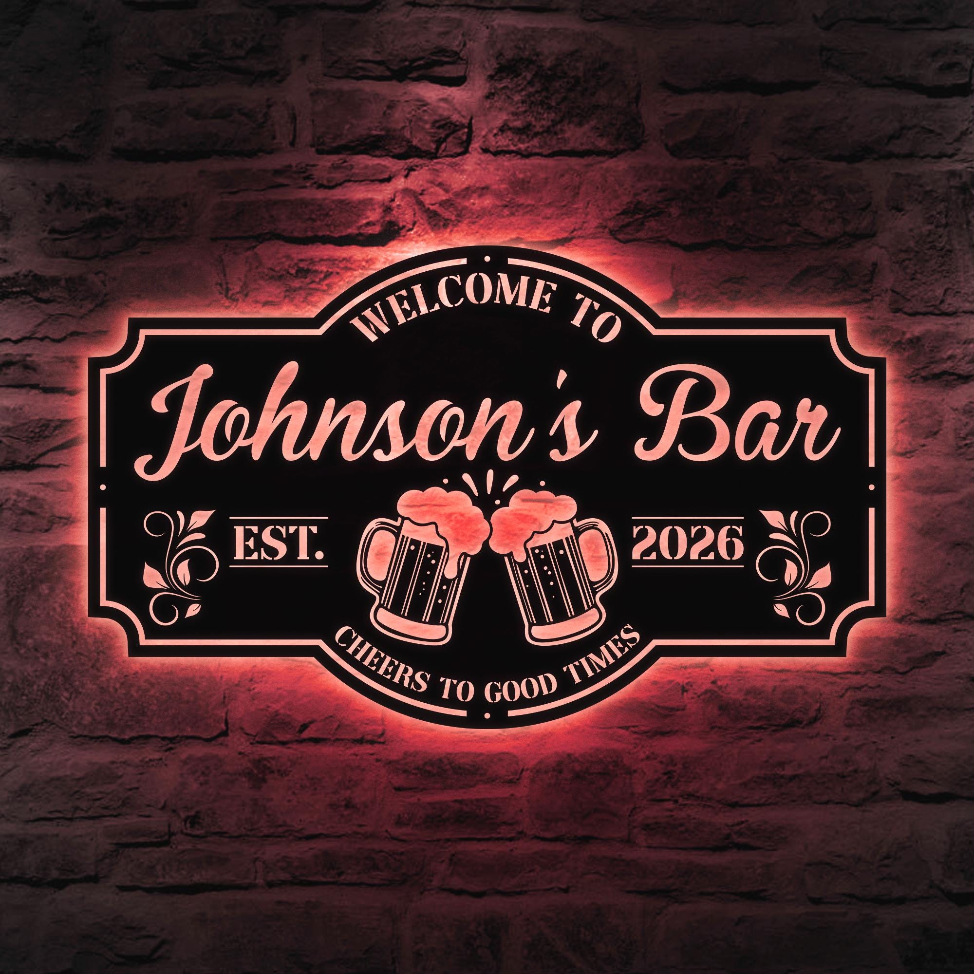 Personalized Bar Metal Wall Decor - Etsy