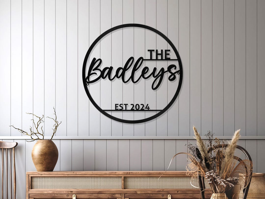 Personalized Family Name Metal Sign Established Custom Last Name Sign ...