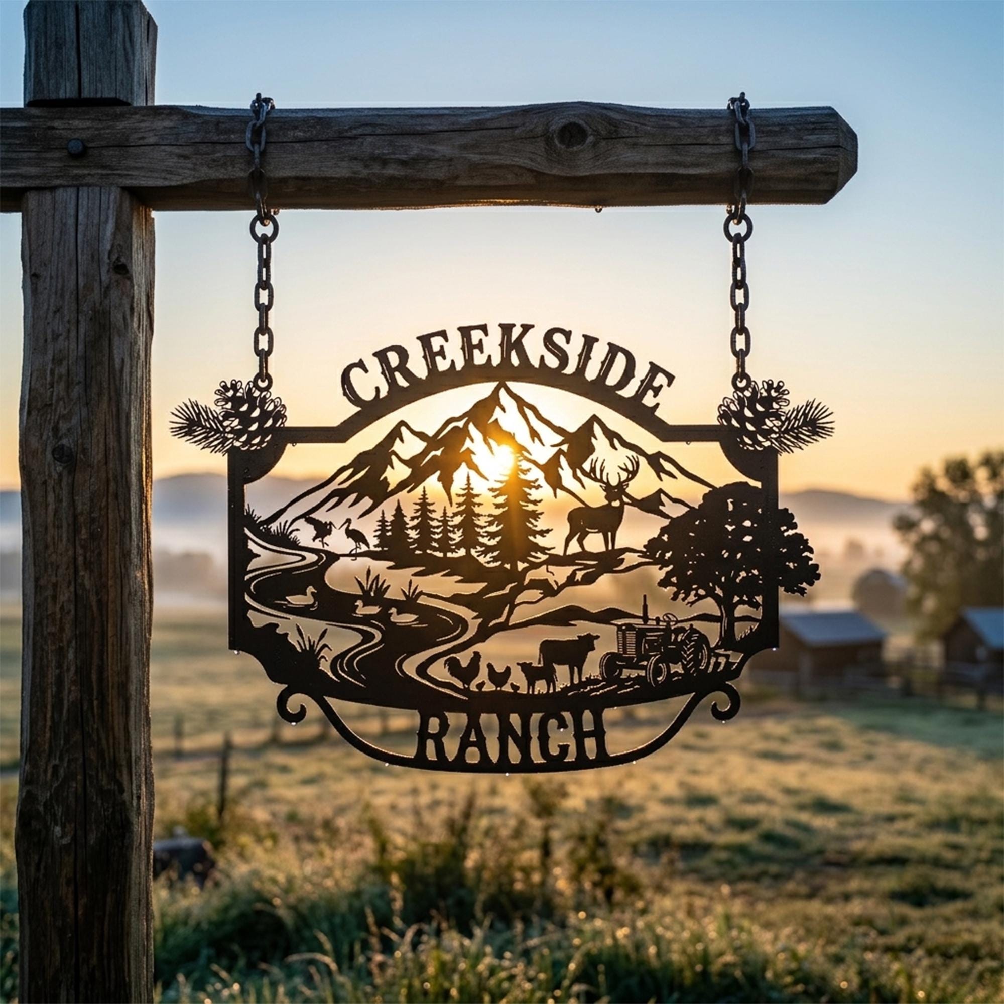 Baker Ranching Signs Custom Ranch Metal Sign | Personalized Farm Name Hanging Decor - Etsy
