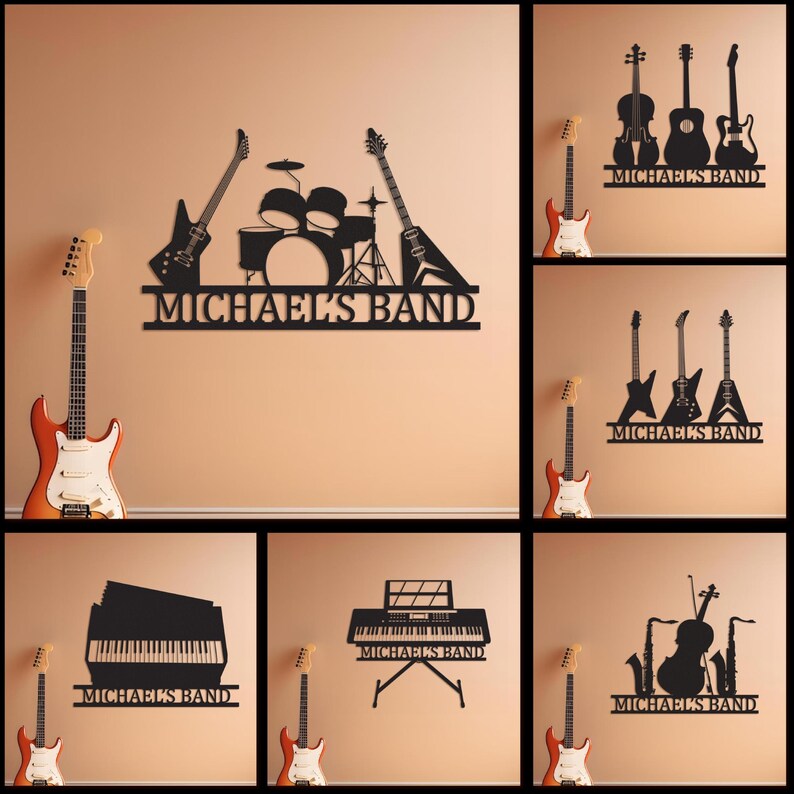 Personalized Guitar Metal Sign With LED Light,custom Musical Instrument