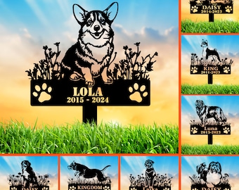 Custom Dog Memorial Stake, Dog Grave Marker, Every Dog Breed Metal Stake, Personalized Dog Garden Sign, Pet Loss Gift, Garden Decor Metal