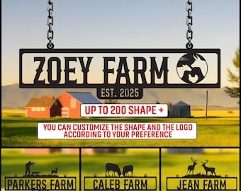 Custom Metal Farm Name Sign, Personalized Rustic Ranch Sign, Outdoor Metal Wall Art Decor, Large Barn Name Sign, Family Name Yard Decor