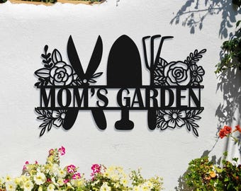 Custom Metal Garden Sign, Customizable, Rose Garden Sign, Garden or Greenhouse Decor, Personalized Metal Sign, Garden Sign with Roses.