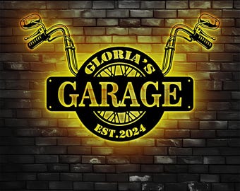 Benutzerdefinierte Motorrad Garage Zeichen, personalisierte Metallkunst, Metall Garage Zeichen, Männer Höhle Metall Kunst, Vatertagsgeschenk, Motorrad Metallschild, Biker Geschenke