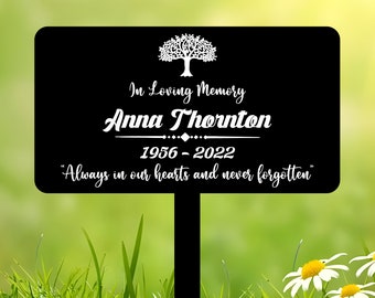 Personalized Memorial Plaque Stake, Custom Metal Grave Marker, Remembrance Stake, Garden Decor, Memorial Plate, Sympathy Gift, Mom Dad Loss